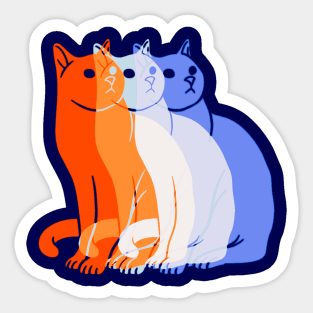 The faces of a Cat Sticker